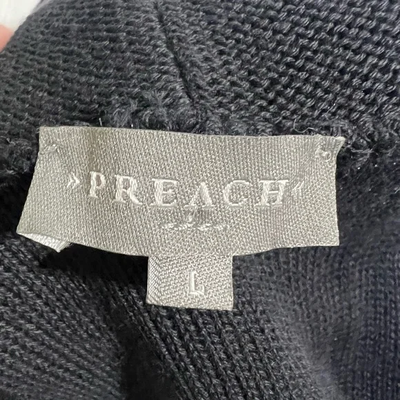 PREACH Italy Draped Cowl Neck Zip Dress Black Size L Avant Garde Made in Italy - Picture 4 of 16